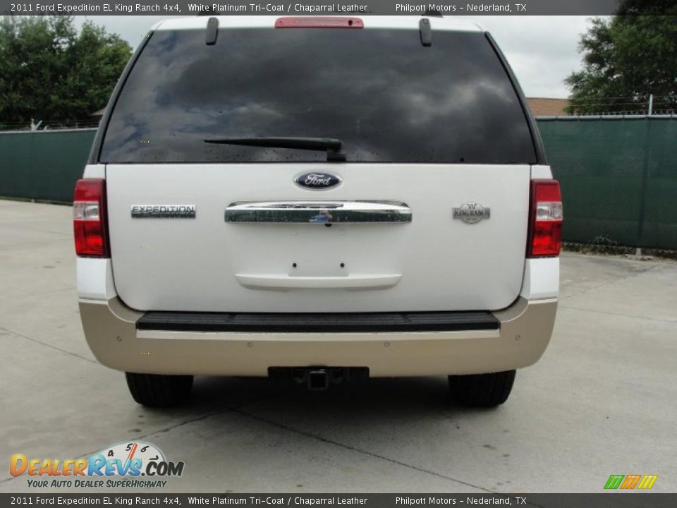 2011 Ford Expedition EL King Ranch 4x4 White Platinum Tri-Coat / Chaparral Leather Photo #4