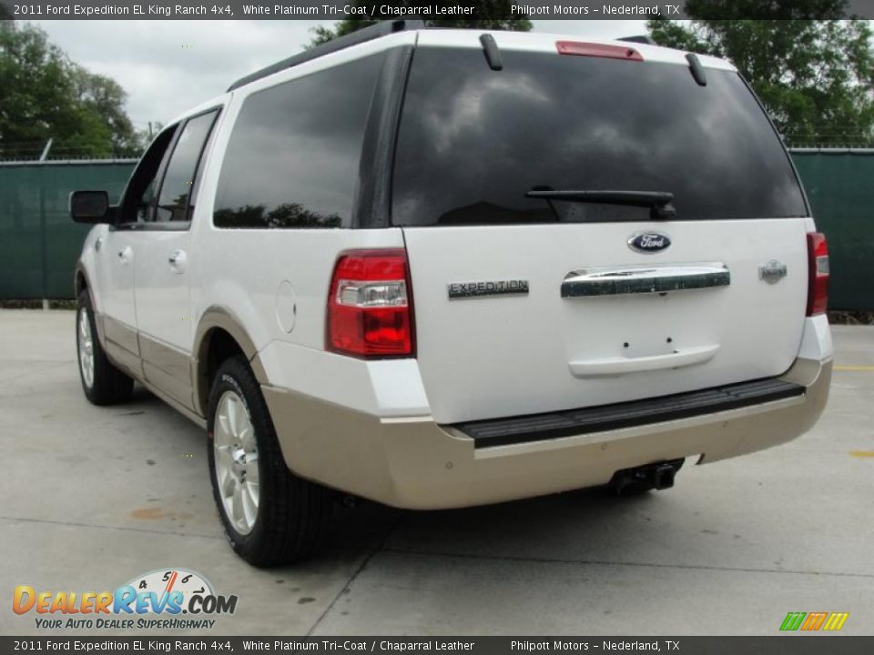 2011 Ford Expedition EL King Ranch 4x4 White Platinum Tri-Coat / Chaparral Leather Photo #5