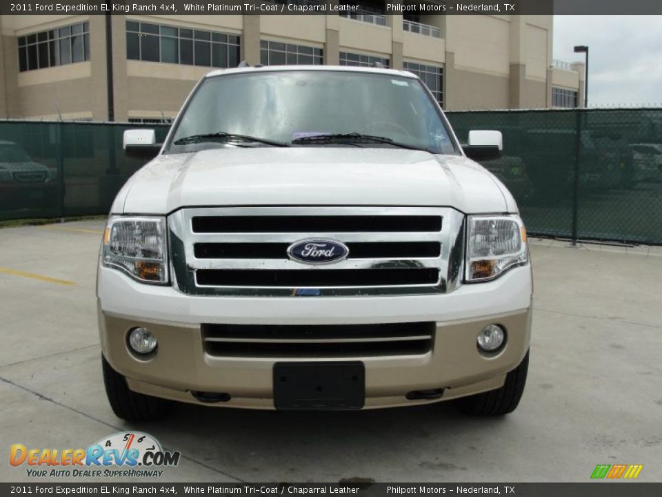 2011 Ford Expedition EL King Ranch 4x4 White Platinum Tri-Coat / Chaparral Leather Photo #8