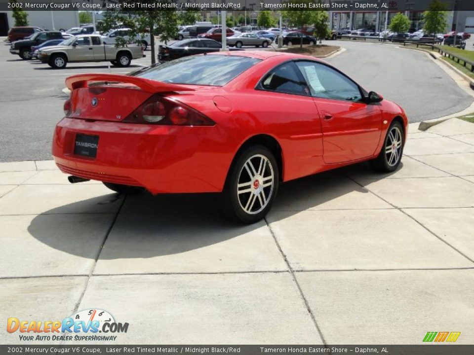 2002 Mercury Cougar V6 Coupe Laser Red Tinted Metallic / Midnight Black/Red Photo #5