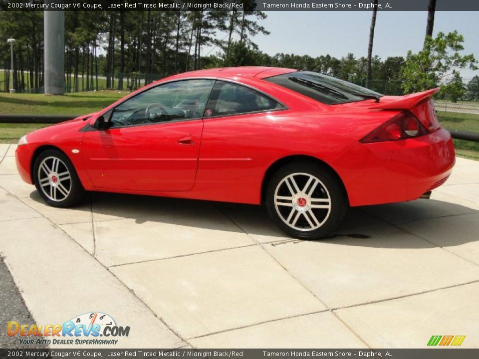 2002 Mercury Cougar V6 Coupe Laser Red Tinted Metallic / Midnight Black/Red Photo #6