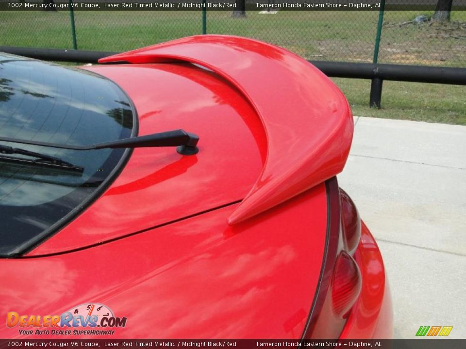 2002 Mercury Cougar V6 Coupe Laser Red Tinted Metallic / Midnight Black/Red Photo #11