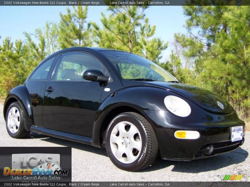 2002 Volkswagen New Beetle GLS Coupe Black / Cream Beige Photo #1