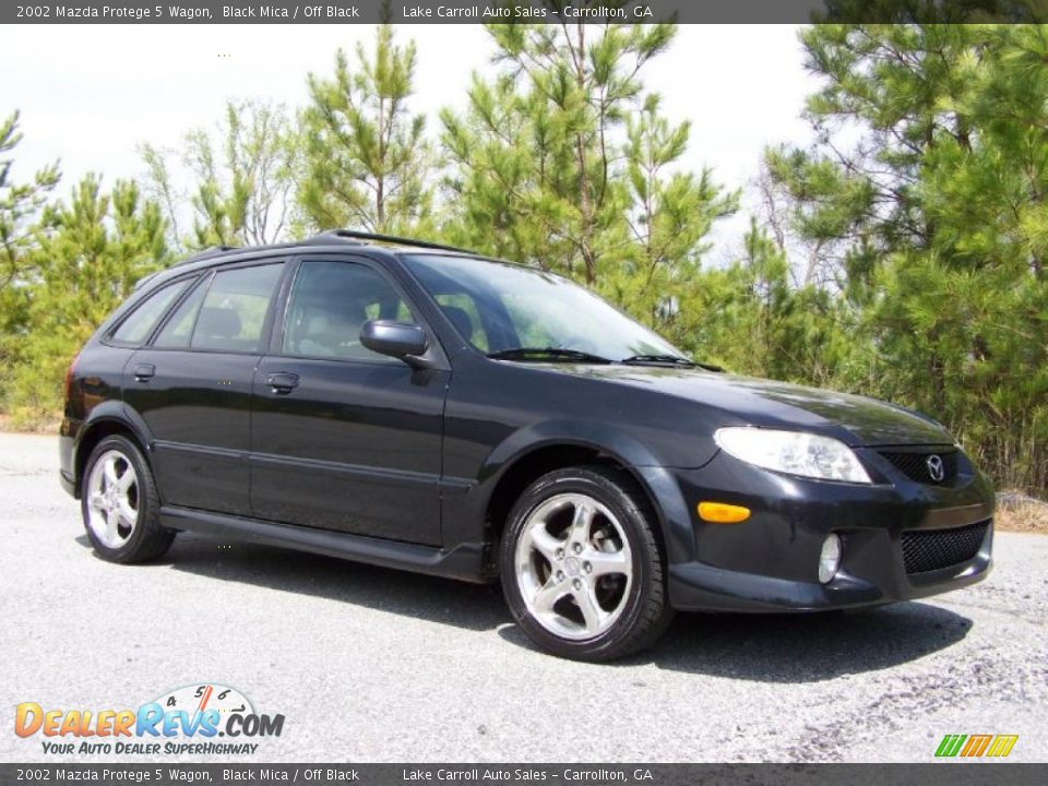 2002 Mazda Protege 5 Wagon Black Mica / Off Black Photo #35