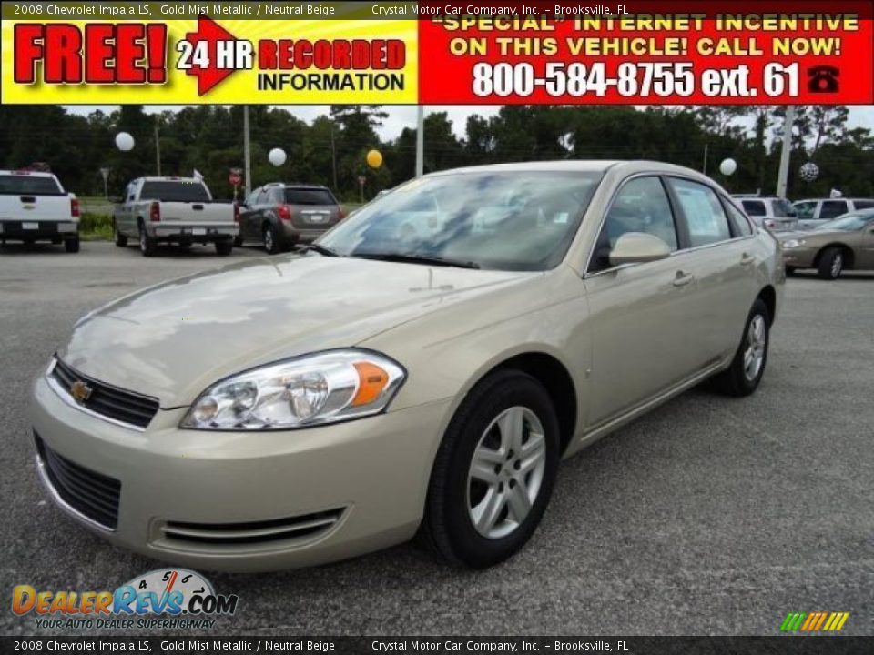 2008 Chevrolet Impala LS Gold Mist Metallic / Neutral Beige Photo #1