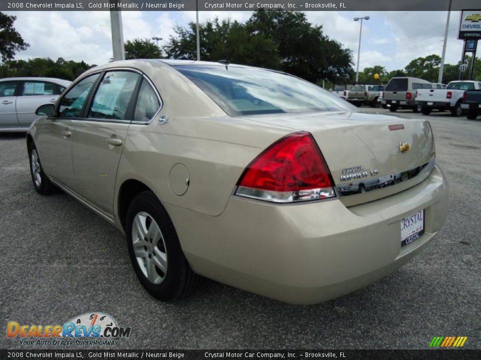 2008 Chevrolet Impala LS Gold Mist Metallic / Neutral Beige Photo #3