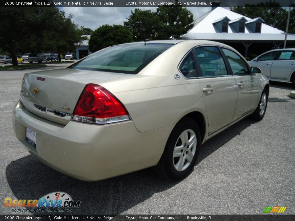 2008 Chevrolet Impala LS Gold Mist Metallic / Neutral Beige Photo #13
