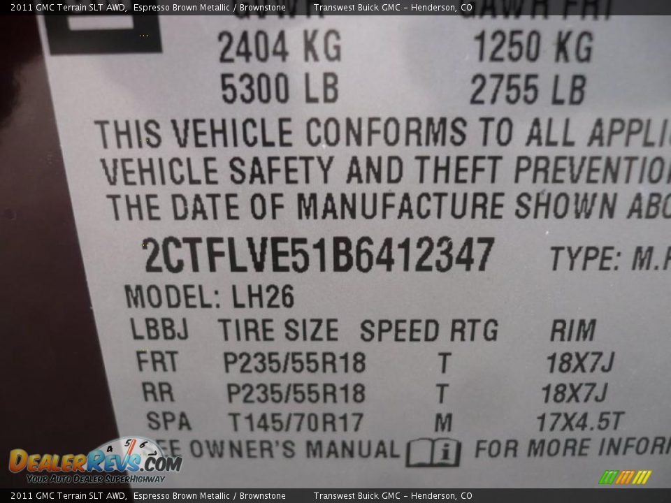 2011 GMC Terrain SLT AWD Espresso Brown Metallic / Brownstone Photo #10