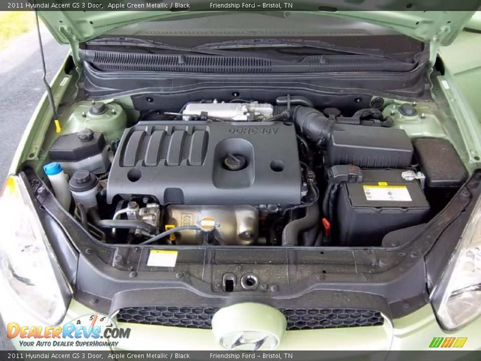 2011 Hyundai Accent GS 3 Door 1.6 Liter DOHC 16-Valve VVT 4 Cylinder Engine Photo #9