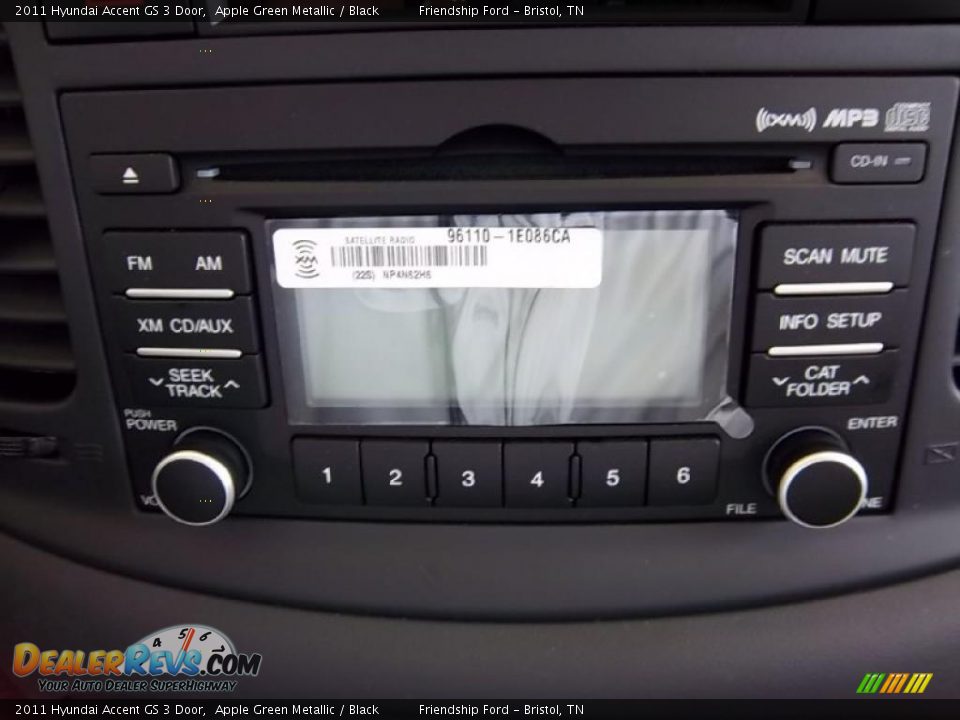 2011 Hyundai Accent GS 3 Door Apple Green Metallic / Black Photo #24
