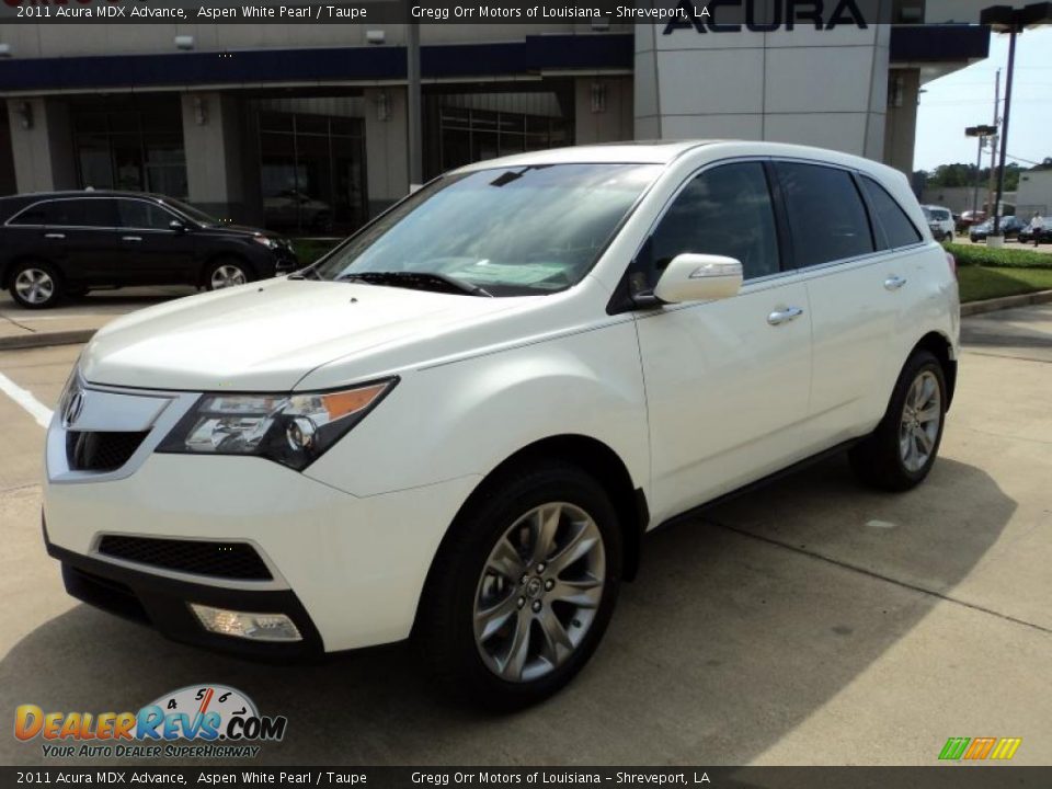 2011 Acura MDX Advance Aspen White Pearl / Taupe Photo #1