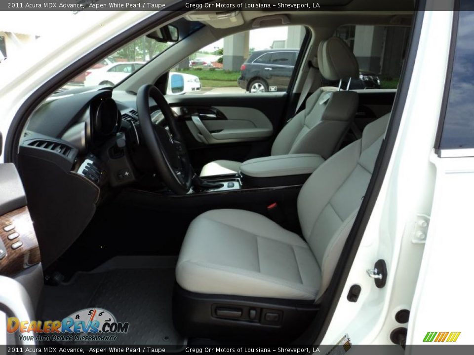 2011 Acura MDX Advance Aspen White Pearl / Taupe Photo #7