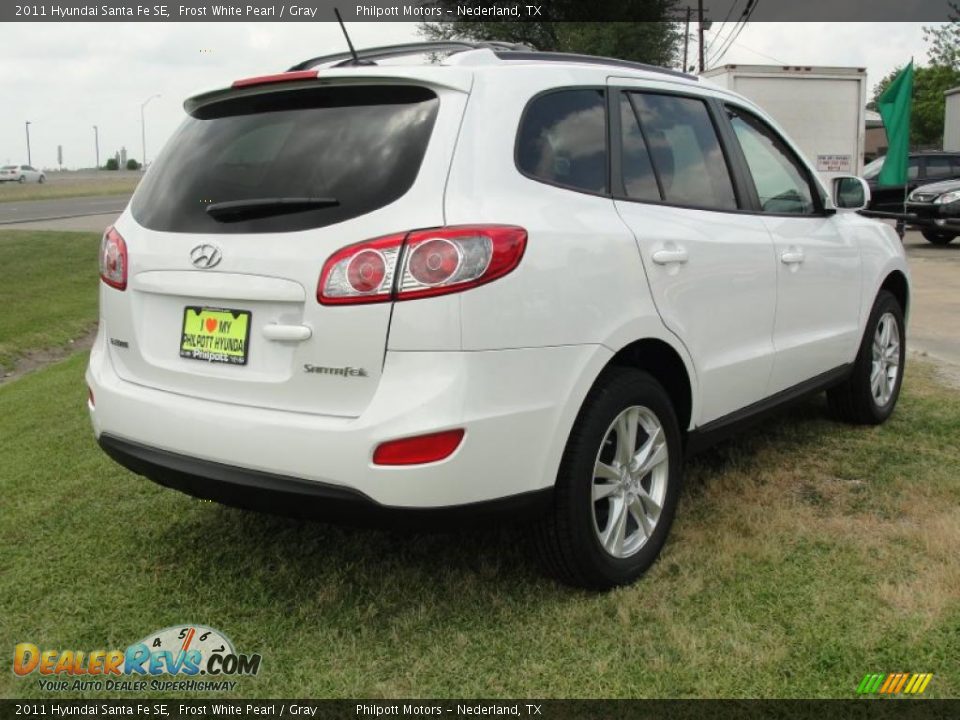 2011 Hyundai Santa Fe SE Frost White Pearl / Gray Photo #3