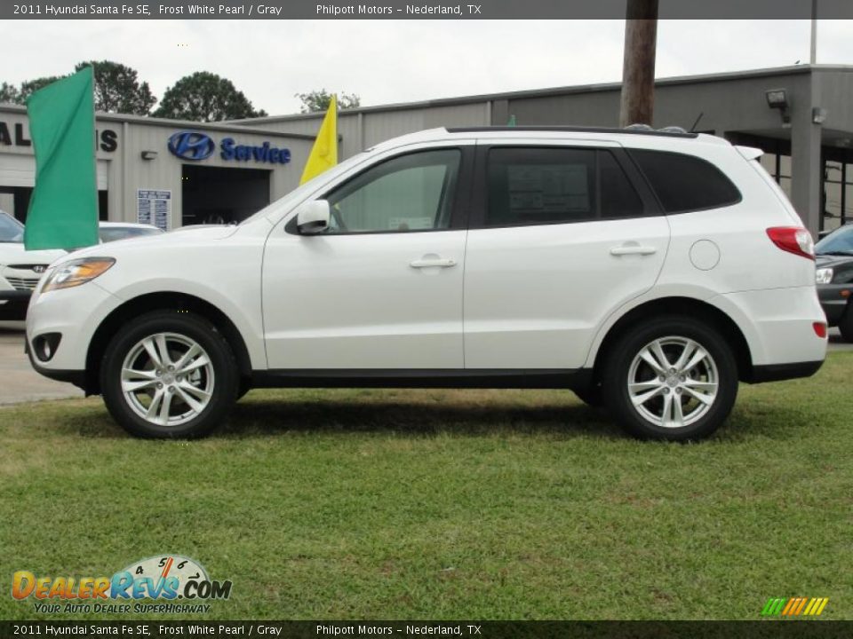 2011 Hyundai Santa Fe SE Frost White Pearl / Gray Photo #6