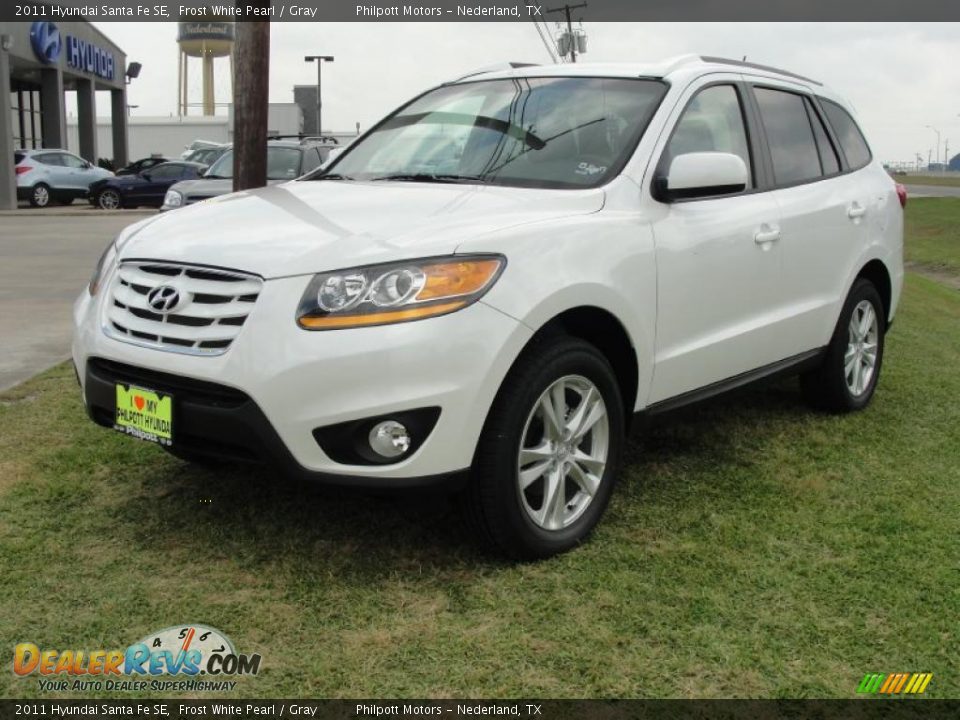 2011 Hyundai Santa Fe SE Frost White Pearl / Gray Photo #7
