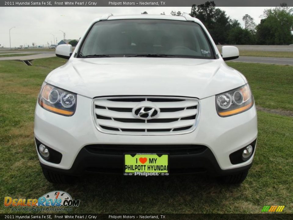 2011 Hyundai Santa Fe SE Frost White Pearl / Gray Photo #8