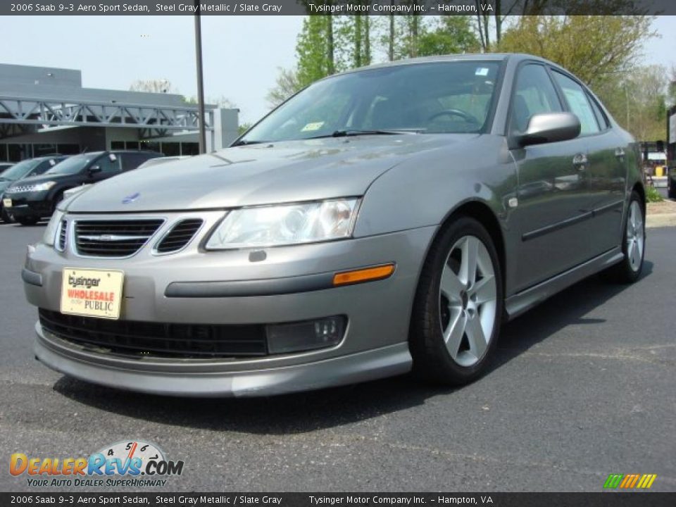 2006 Saab 9-3 Aero Sport Sedan Steel Gray Metallic / Slate Gray Photo #1