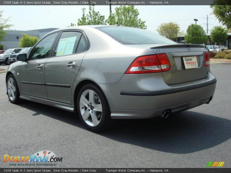 2006 Saab 9-3 Aero Sport Sedan Steel Gray Metallic / Slate Gray Photo #4