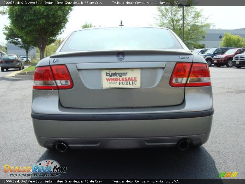 2006 Saab 9-3 Aero Sport Sedan Steel Gray Metallic / Slate Gray Photo #5