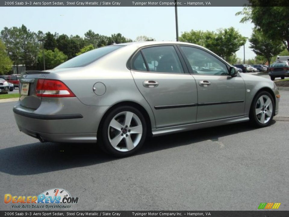 2006 Saab 9-3 Aero Sport Sedan Steel Gray Metallic / Slate Gray Photo #6