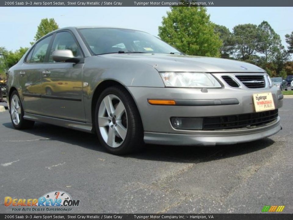 2006 Saab 9-3 Aero Sport Sedan Steel Gray Metallic / Slate Gray Photo #8