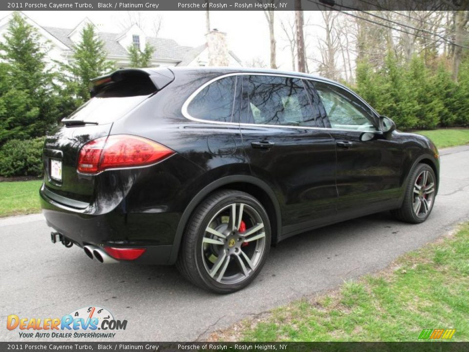 2011 Porsche Cayenne Turbo Black / Platinum Grey Photo #6