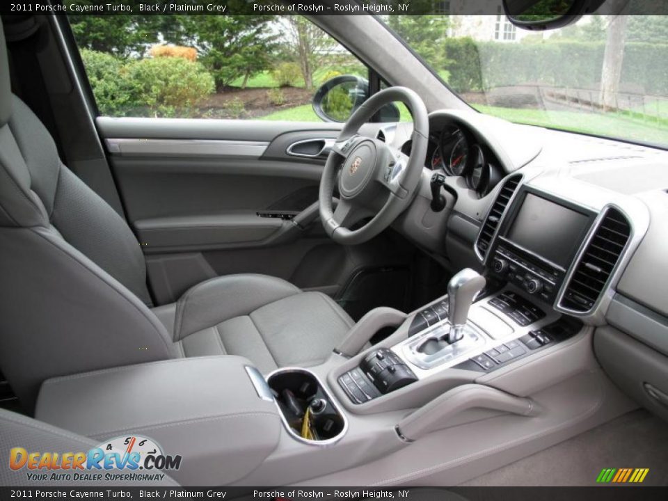 2011 Porsche Cayenne Turbo Black / Platinum Grey Photo #18