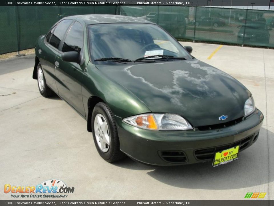 2000 Chevrolet Cavalier Sedan Dark Colorado Green Metallic / Graphite Photo #1