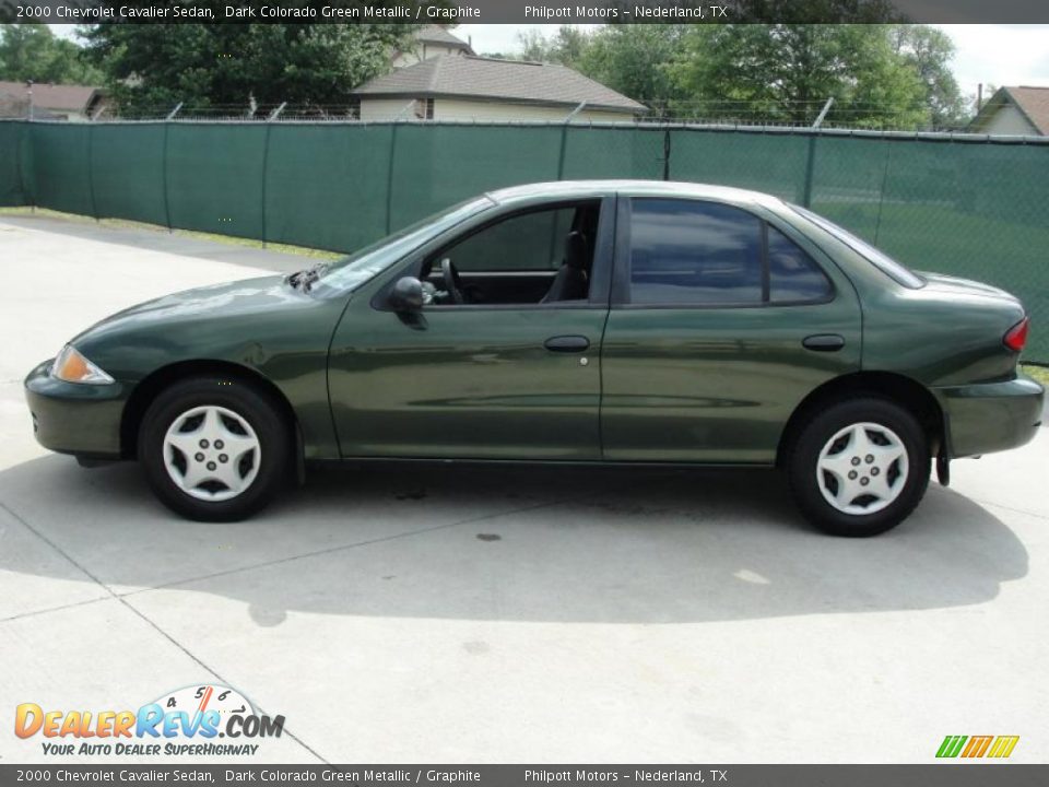 2000 Chevrolet Cavalier Sedan Dark Colorado Green Metallic / Graphite Photo #6