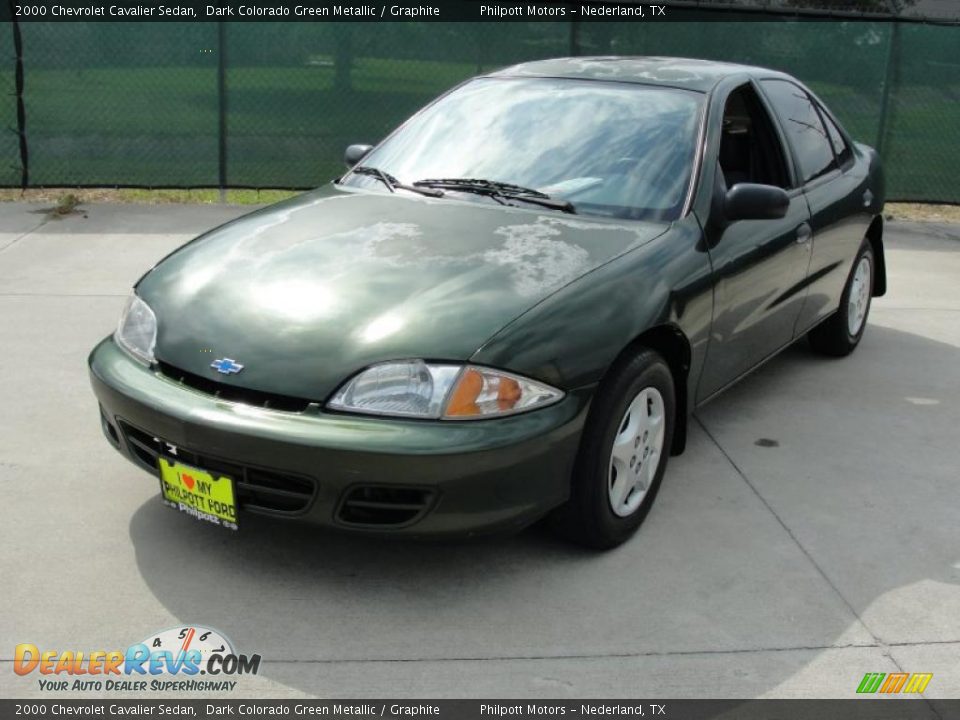 2000 Chevrolet Cavalier Sedan Dark Colorado Green Metallic / Graphite Photo #7