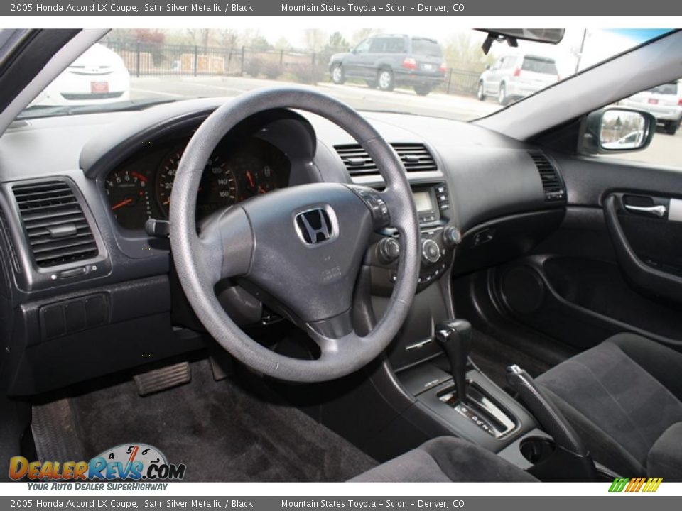 Black Interior 2005 Honda Accord Lx Coupe Photo 8