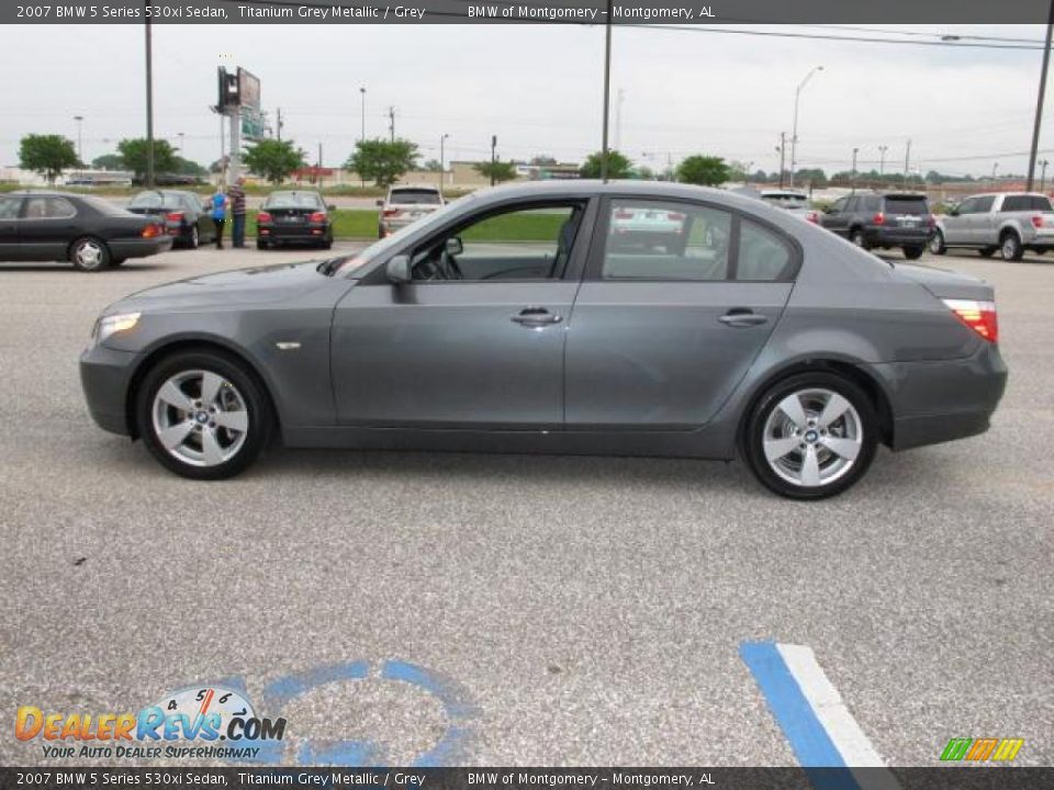 2007 BMW 5 Series 530xi Sedan Titanium Grey Metallic / Grey Photo #7