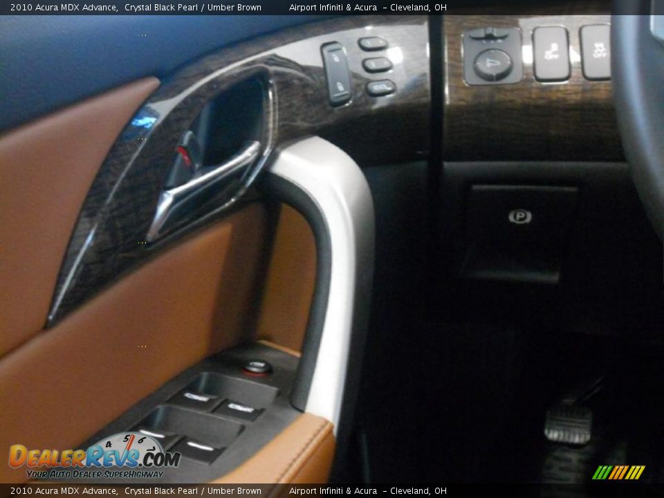 2010 Acura MDX Advance Crystal Black Pearl / Umber Brown Photo #28