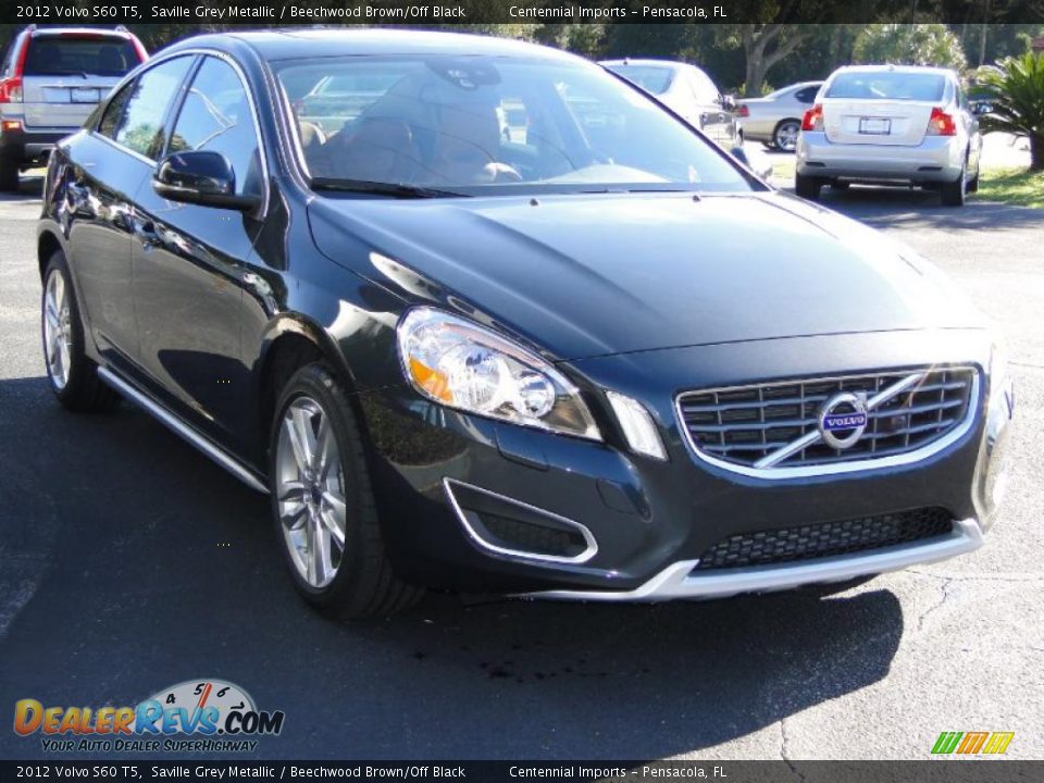 2012 Volvo S60 T5 Saville Grey Metallic / Beechwood Brown/Off Black Photo #10