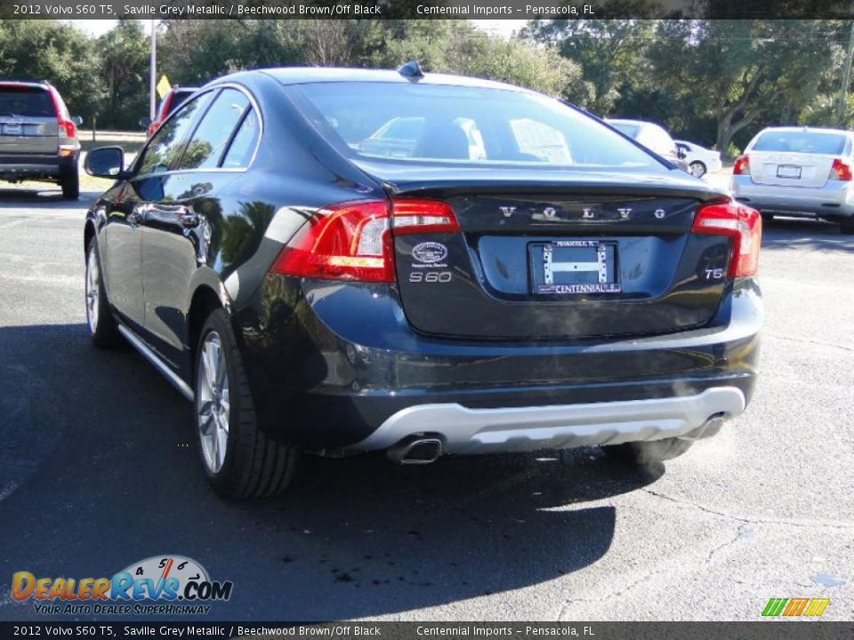 2012 Volvo S60 T5 Saville Grey Metallic / Beechwood Brown/Off Black Photo #14