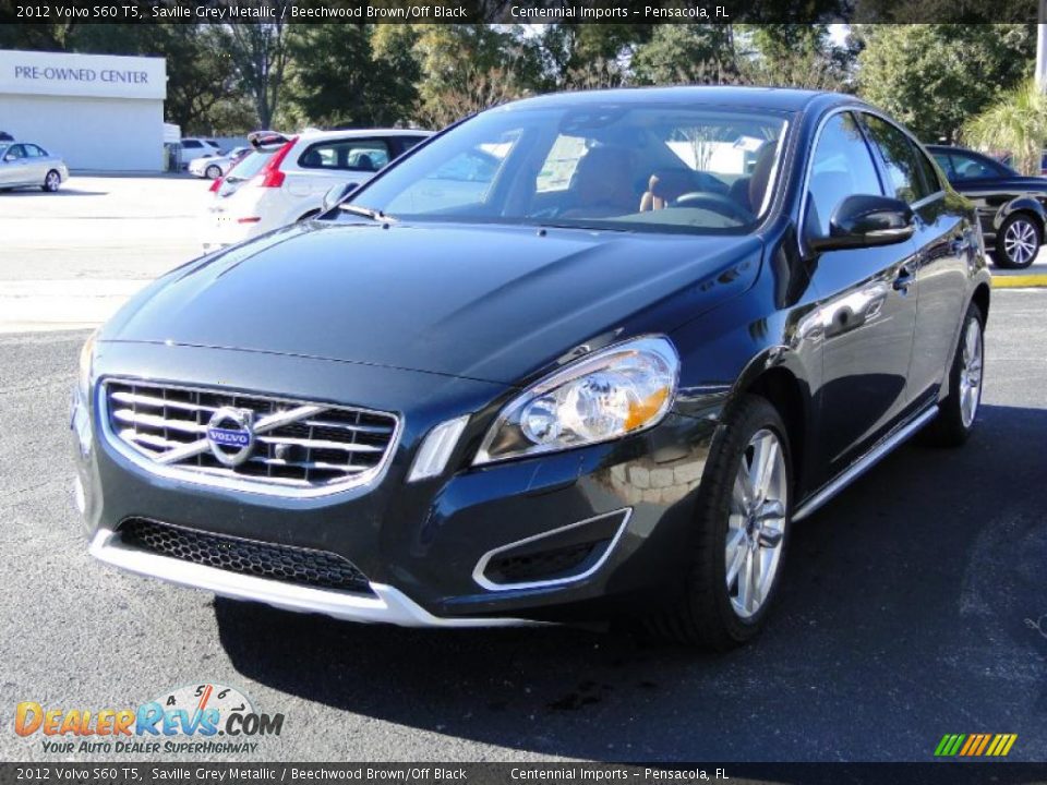 2012 Volvo S60 T5 Saville Grey Metallic / Beechwood Brown/Off Black Photo #20