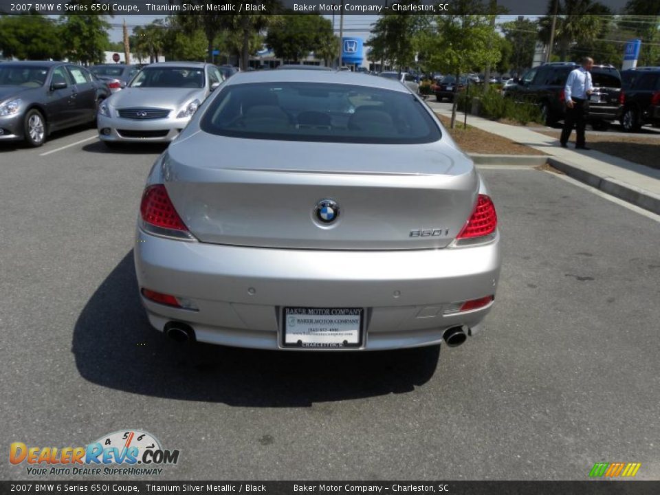 2007 BMW 6 Series 650i Coupe Titanium Silver Metallic / Black Photo #15