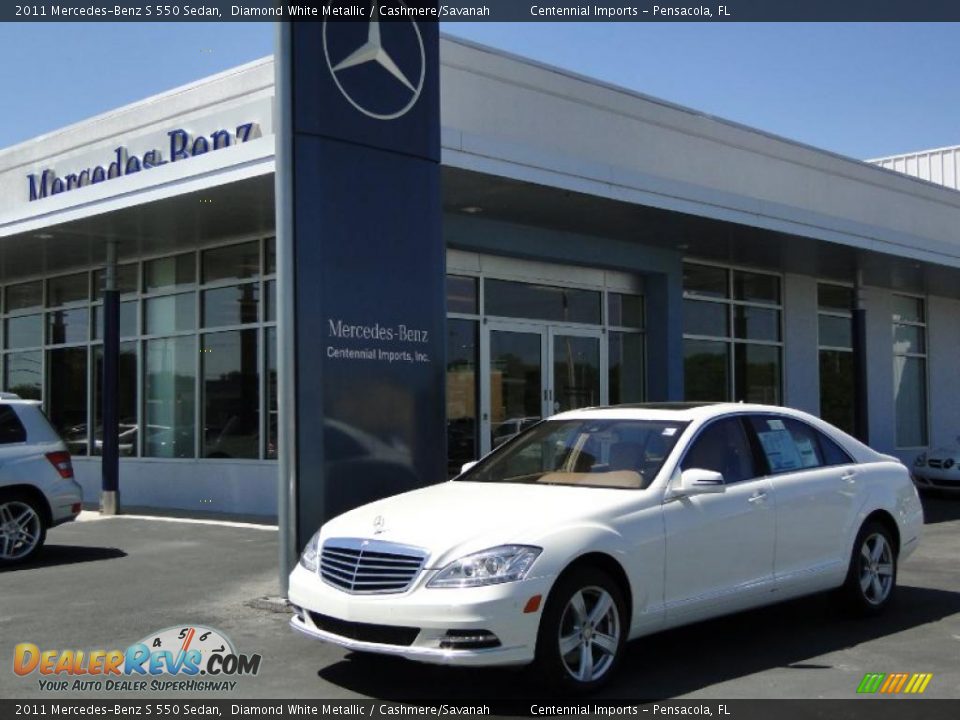 2011 Mercedes-Benz S 550 Sedan Diamond White Metallic / Cashmere/Savanah Photo #2