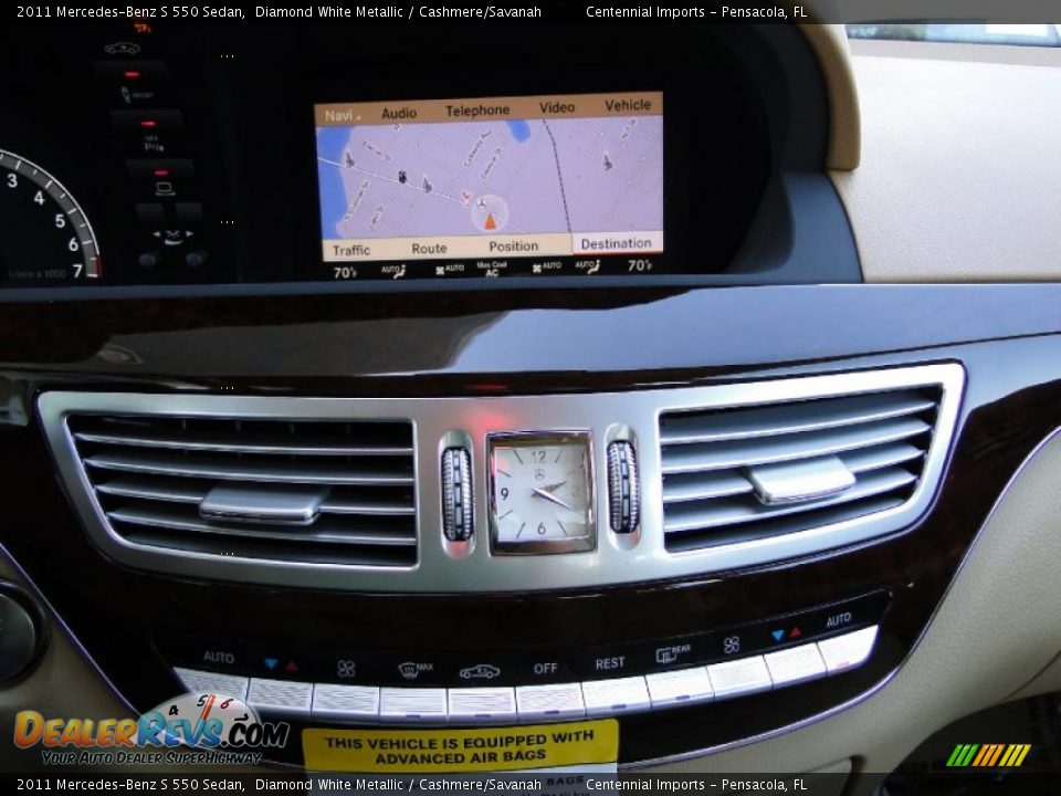 2011 Mercedes-Benz S 550 Sedan Diamond White Metallic / Cashmere/Savanah Photo #7