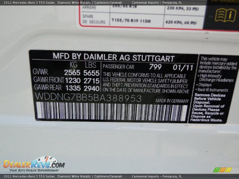 2011 Mercedes-Benz S 550 Sedan Diamond White Metallic / Cashmere/Savanah Photo #25