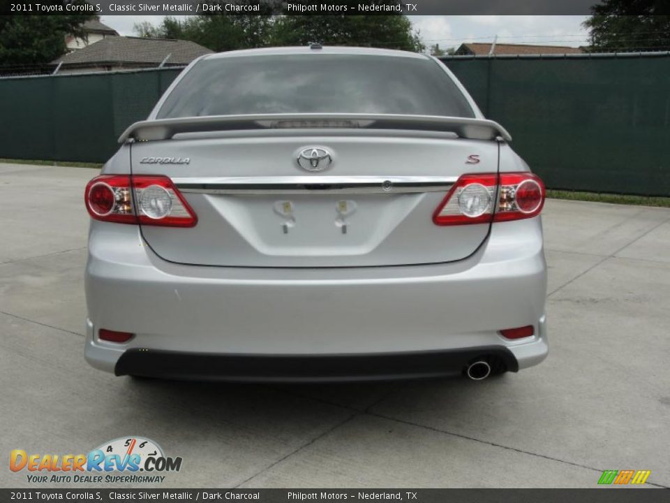 2011 Toyota Corolla S Classic Silver Metallic / Dark Charcoal Photo #4