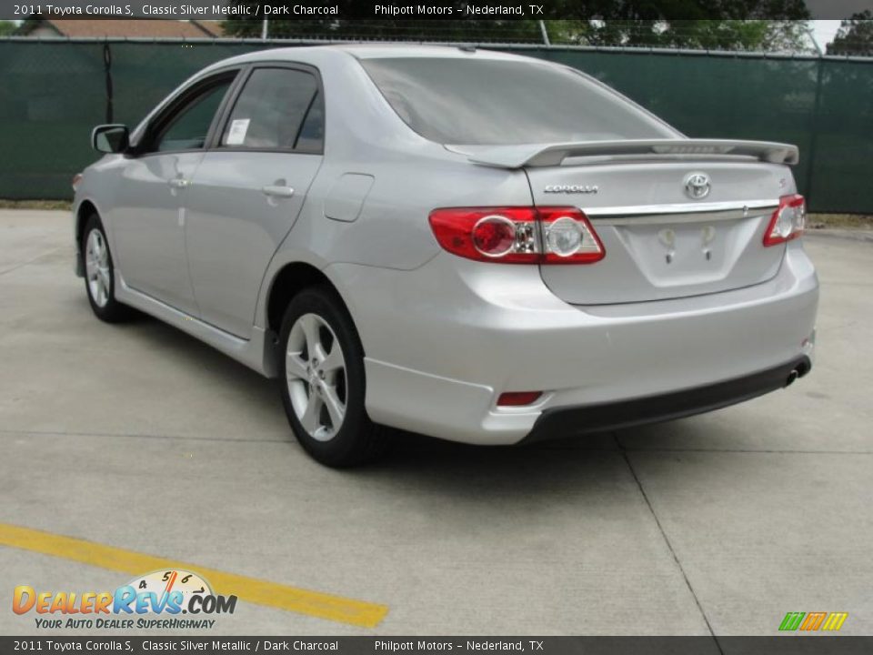 2011 Toyota Corolla S Classic Silver Metallic / Dark Charcoal Photo #5