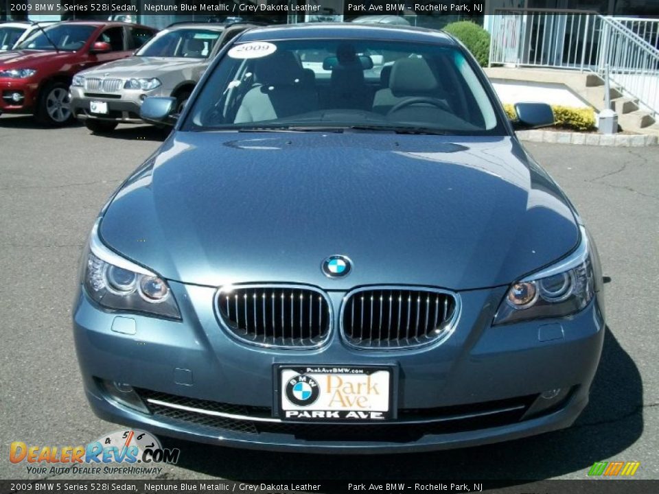 2009 BMW 5 Series 528i Sedan Neptune Blue Metallic / Grey Dakota Leather Photo #2