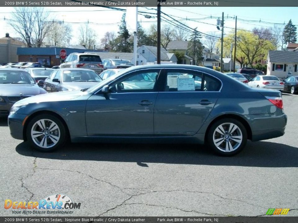 2009 BMW 5 Series 528i Sedan Neptune Blue Metallic / Grey Dakota Leather Photo #8