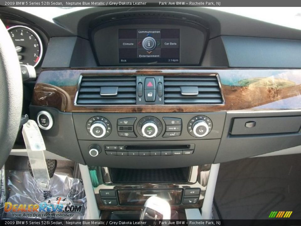 2009 BMW 5 Series 528i Sedan Neptune Blue Metallic / Grey Dakota Leather Photo #19