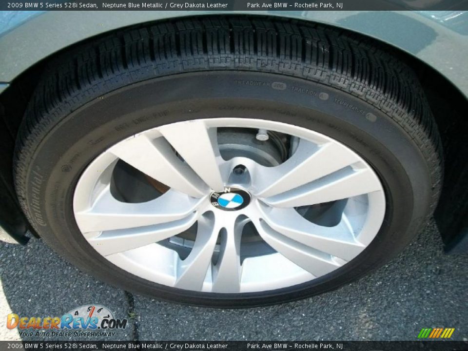 2009 BMW 5 Series 528i Sedan Neptune Blue Metallic / Grey Dakota Leather Photo #34