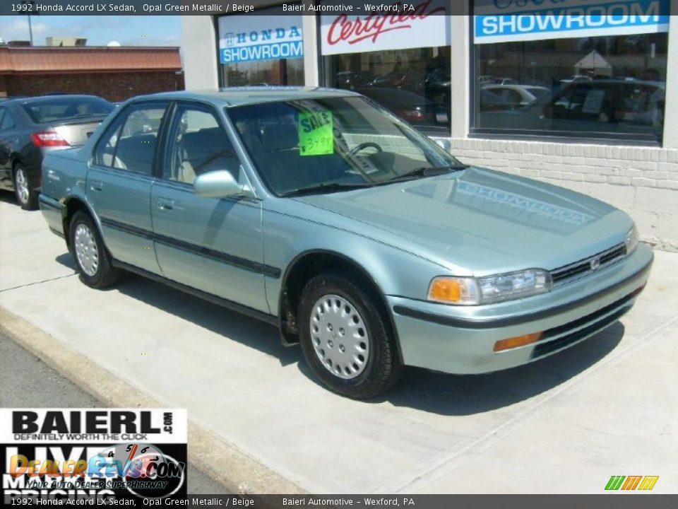 1992 Honda Accord LX Sedan Opal Green Metallic / Beige Photo #1
