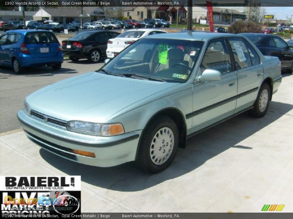 1992 Honda Accord LX Sedan Opal Green Metallic / Beige Photo #3