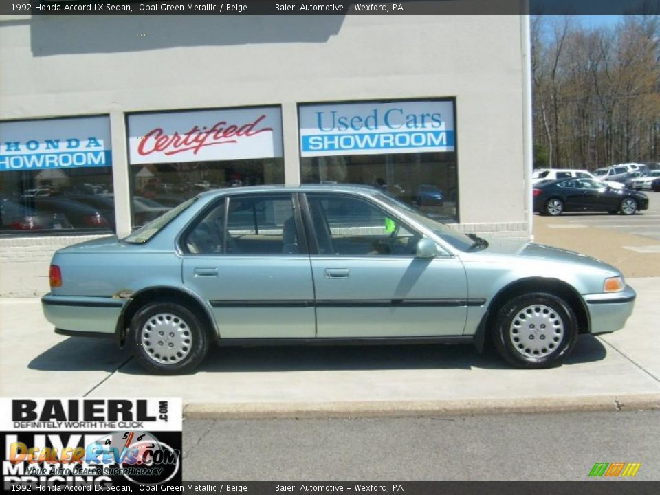 1992 Honda Accord LX Sedan Opal Green Metallic / Beige Photo #7