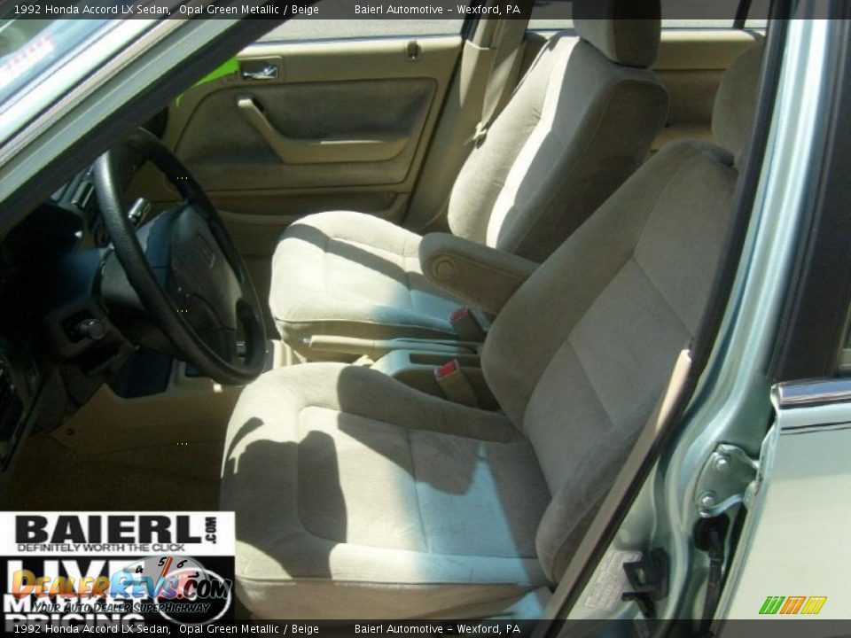 1992 Honda Accord LX Sedan Opal Green Metallic / Beige Photo #9
